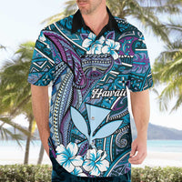 Personalised Hawaii Tribal Humpback Whale Hawaiian Shirt Polu Hibiscus Seamless Pattern