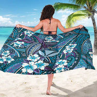 Personalised Hawaii Tribal Humpback Whale Sarong Polu Hibiscus Seamless Pattern