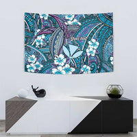 Personalised Hawaii Tribal Humpback Whale Tapestry Polu Hibiscus Seamless Pattern