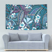Personalised Hawaii Tribal Humpback Whale Tapestry Polu Hibiscus Seamless Pattern