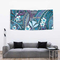Personalised Hawaii Tribal Humpback Whale Tapestry Polu Hibiscus Seamless Pattern