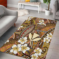 Personalised Hawaii Tribal Humpback Whale Area Rug Melemele Hibiscus Seamless Pattern