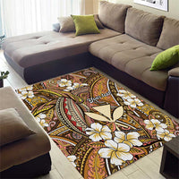 Personalised Hawaii Tribal Humpback Whale Area Rug Melemele Hibiscus Seamless Pattern