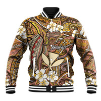 Personalised Hawaii Tribal Humpback Whale Baseball Jacket Melemele Hibiscus Seamless Pattern