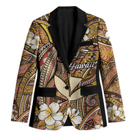 Personalised Hawaii Tribal Humpback Whale Blazer Melemele Hibiscus Seamless Pattern