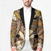 Personalised Hawaii Tribal Humpback Whale Blazer Melemele Hibiscus Seamless Pattern