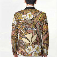 Personalised Hawaii Tribal Humpback Whale Blazer Melemele Hibiscus Seamless Pattern