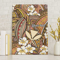 Personalised Hawaii Tribal Humpback Whale Canvas Wall Art Melemele Hibiscus Seamless Pattern