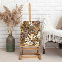 Personalised Hawaii Tribal Humpback Whale Canvas Wall Art Melemele Hibiscus Seamless Pattern