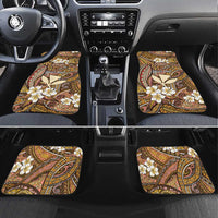 Personalised Hawaii Tribal Humpback Whale Car Mats Melemele Hibiscus Seamless Pattern