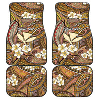 Personalised Hawaii Tribal Humpback Whale Car Mats Melemele Hibiscus Seamless Pattern