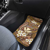 Personalised Hawaii Tribal Humpback Whale Car Mats Melemele Hibiscus Seamless Pattern
