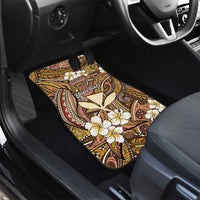 Personalised Hawaii Tribal Humpback Whale Car Mats Melemele Hibiscus Seamless Pattern