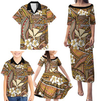 Personalised Hawaii Tribal Humpback Whale Family Matching Puletasi and Hawaiian Shirt Melemele Hibiscus Seamless Pattern LT9 - Polynesian Pride