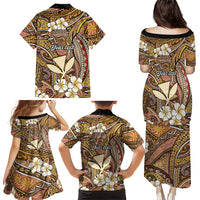 Personalised Hawaii Tribal Humpback Whale Family Matching Puletasi and Hawaiian Shirt Melemele Hibiscus Seamless Pattern LT9 - Polynesian Pride