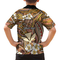 Personalised Hawaii Tribal Humpback Whale Kid Hawaiian Shirt Melemele Hibiscus Seamless Pattern