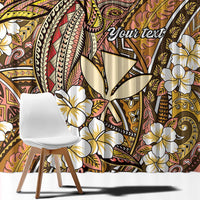 Personalised Hawaii Tribal Humpback Whale Window Curtain Melemele Hibiscus Seamless Pattern