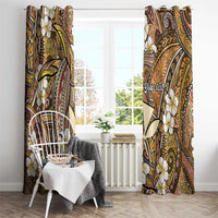 Personalised Hawaii Tribal Humpback Whale Window Curtain Melemele Hibiscus Seamless Pattern