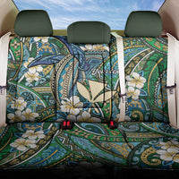 Personalised Hawaii Tribal Humpback Whale Back Car Seat Cover Omaomao Hibiscus Seamless Pattern