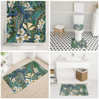 Personalised Hawaii Tribal Humpback Whale Bathroom Set Omaomao Hibiscus Seamless Pattern