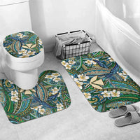 Personalised Hawaii Tribal Humpback Whale Bathroom Set Omaomao Hibiscus Seamless Pattern