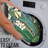 Personalised Hawaii Tribal Humpback Whale Bathroom Set Omaomao Hibiscus Seamless Pattern