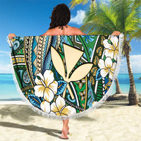 Personalised Hawaii Tribal Humpback Whale Beach Blanket Omaomao Hibiscus Seamless Pattern