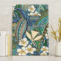 Personalised Hawaii Tribal Humpback Whale Canvas Wall Art Omaomao Hibiscus Seamless Pattern