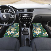 Personalised Hawaii Tribal Humpback Whale Car Mats Omaomao Hibiscus Seamless Pattern