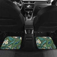 Personalised Hawaii Tribal Humpback Whale Car Mats Omaomao Hibiscus Seamless Pattern