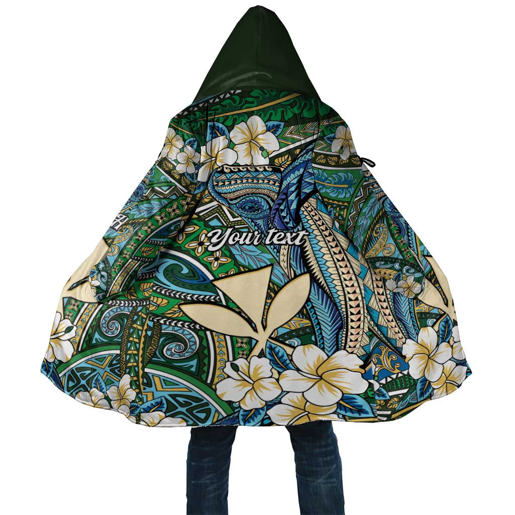 Personalised Hawaii Tribal Humpback Whale Cloak Omaomao Hibiscus Seamless Pattern