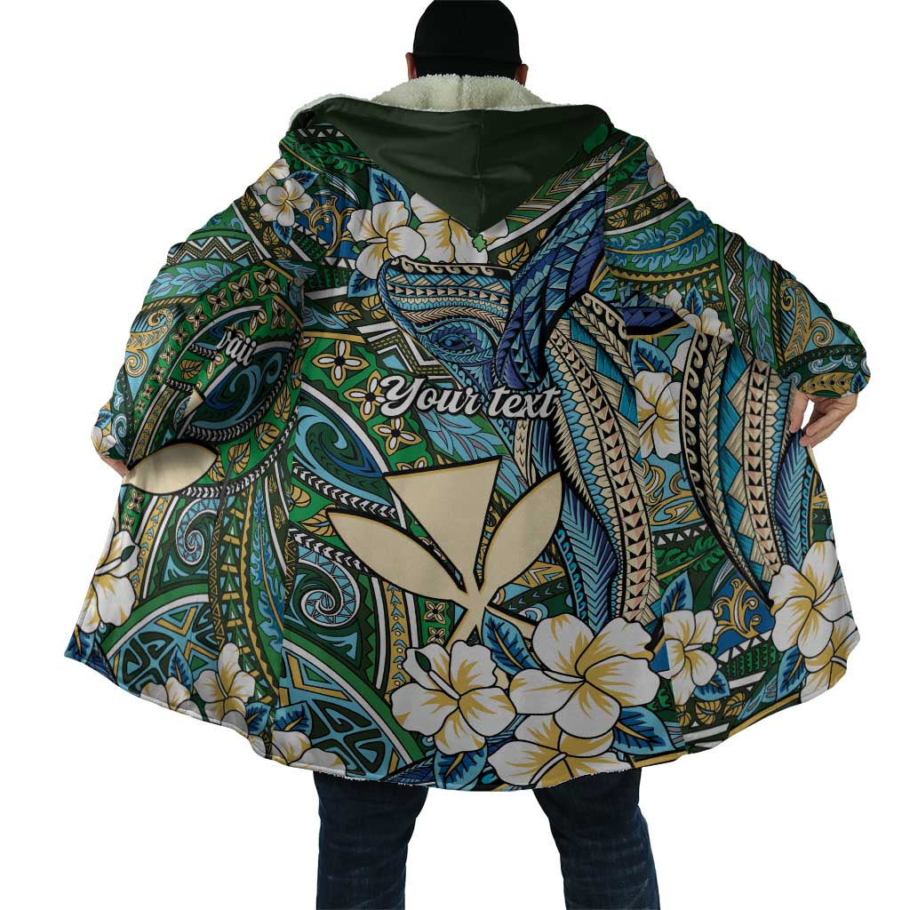 Personalised Hawaii Tribal Humpback Whale Cloak Omaomao Hibiscus Seamless Pattern