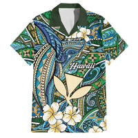 Personalised Hawaii Tribal Humpback Whale Family Matching Off Shoulder Maxi Dress and Hawaiian Shirt Omaomao Hibiscus Seamless Pattern