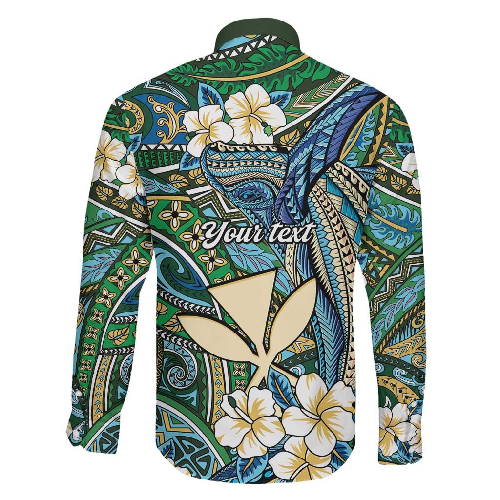 Personalised Hawaii Tribal Humpback Whale Family Matching Off Shoulder Maxi Dress and Hawaiian Shirt Omaomao Hibiscus Seamless Pattern