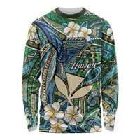 Personalised Hawaii Tribal Humpback Whale Long Sleeve Shirt Omaomao Hibiscus Seamless Pattern