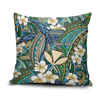 Personalised Hawaii Tribal Humpback Whale Pillow Cover Omaomao Hibiscus Seamless Pattern