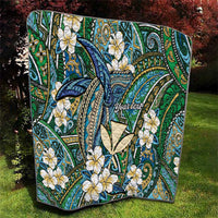 Personalised Hawaii Tribal Humpback Whale Quilt Omaomao Hibiscus Seamless Pattern