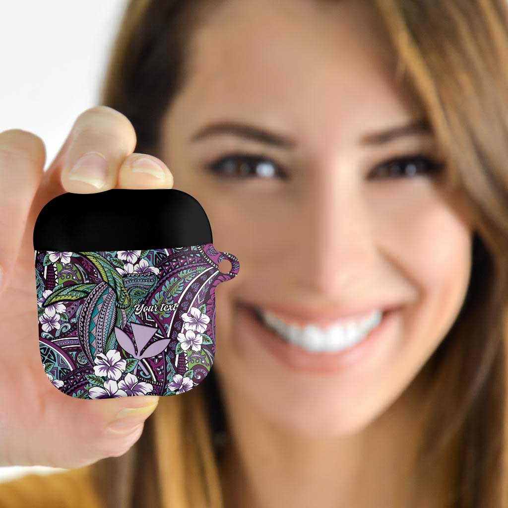 Personalised Hawaii Tribal Humpback Whale AirPods Case Poni Hibiscus Seamless Pattern