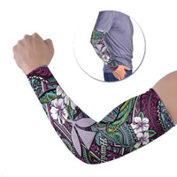 Personalised Hawaii Tribal Humpback Whale Arm Sleeves Poni Hibiscus Seamless Pattern