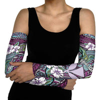 Personalised Hawaii Tribal Humpback Whale Arm Sleeves Poni Hibiscus Seamless Pattern
