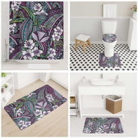 Personalised Hawaii Tribal Humpback Whale Bathroom Set Poni Hibiscus Seamless Pattern