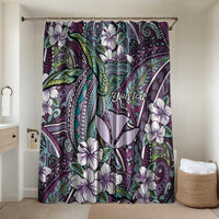 Personalised Hawaii Tribal Humpback Whale Bathroom Set Poni Hibiscus Seamless Pattern