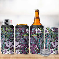 Personalised Hawaii Tribal Humpback Whale 4 in 1 Can Cooler Tumbler Poni Hibiscus Seamless Pattern