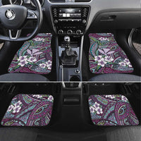 Personalised Hawaii Tribal Humpback Whale Car Mats Poni Hibiscus Seamless Pattern