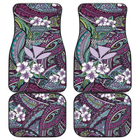 Personalised Hawaii Tribal Humpback Whale Car Mats Poni Hibiscus Seamless Pattern