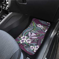 Personalised Hawaii Tribal Humpback Whale Car Mats Poni Hibiscus Seamless Pattern