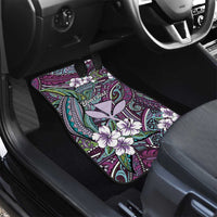 Personalised Hawaii Tribal Humpback Whale Car Mats Poni Hibiscus Seamless Pattern