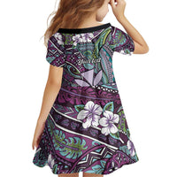 Personalised Hawaii Tribal Humpback Whale Family Matching Short Sleeve Bodycon Dress and Hawaiian Shirt Poni Hibiscus Seamless Pattern