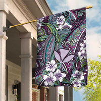 Personalised Hawaii Tribal Humpback Whale Garden Flag Poni Hibiscus Seamless Pattern