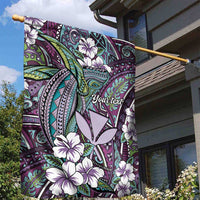 Personalised Hawaii Tribal Humpback Whale Garden Flag Poni Hibiscus Seamless Pattern